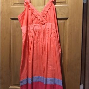 Coral and Pink Midi Dress